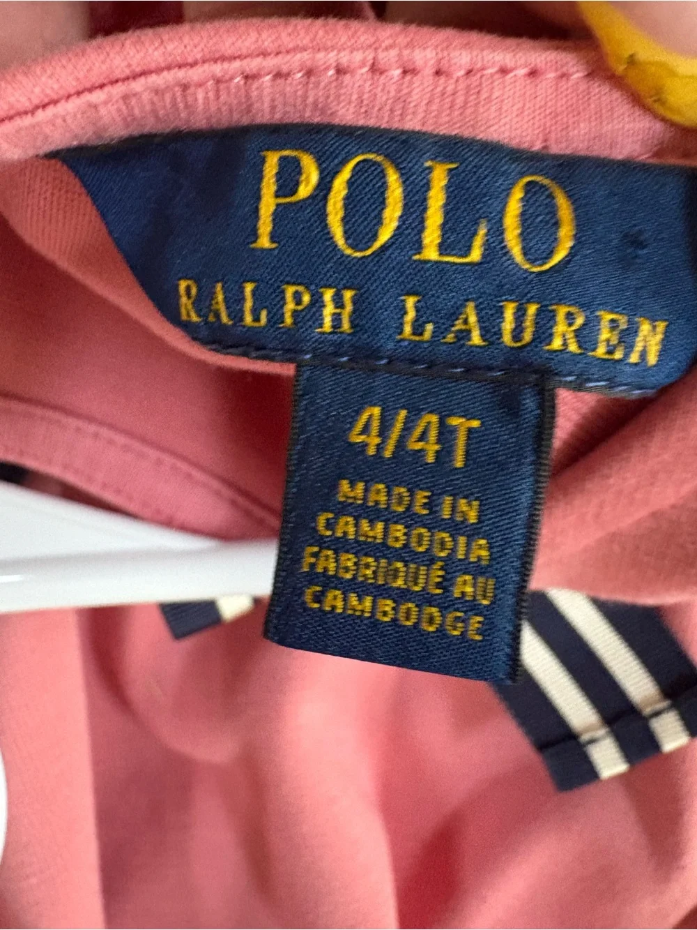 Polo by Ralph Lauren Pink Flutter-Sleeve Dress with Navy Striped Waistband